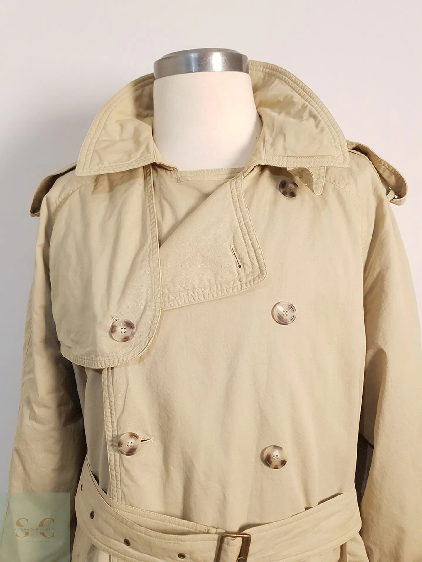 Trench Hugo Boss Cruzado con Cinturón Beige - Talla 3XL 10