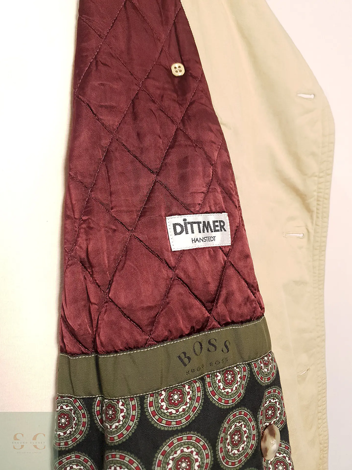 Trench Hugo Boss Cruzado con Cinturón Beige - Talla 3XL 11