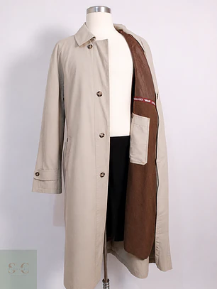Trench Commander con Cinturón Beige Grisáceo - Talla 4XL