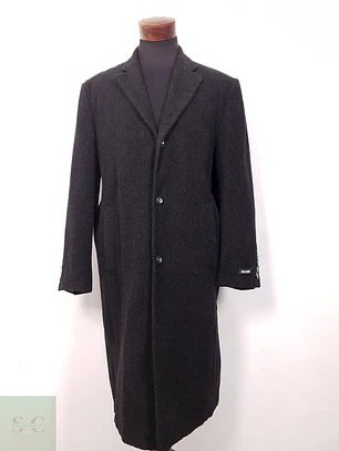 Abrigo Bogie Largo Plomo Marengo 70% Lana - Talla LXL