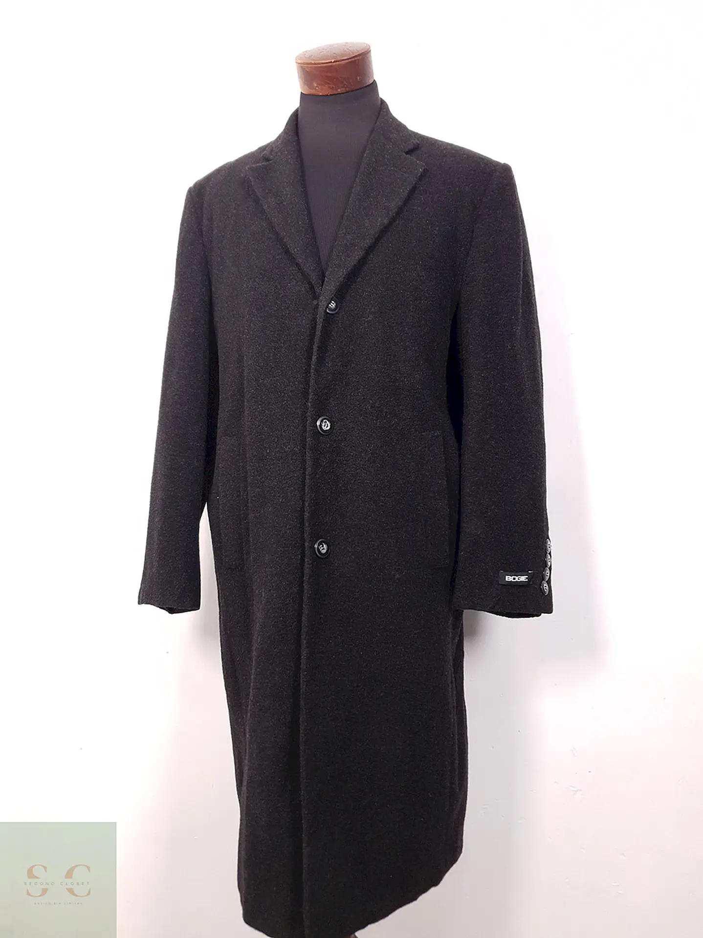 Abrigo Bogie Largo Plomo Marengo 70% Lana - Talla LXL 2