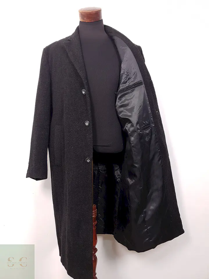 Abrigo Bogie Largo Plomo Marengo 70% Lana - Talla LXL 10