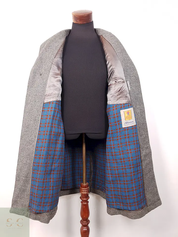 Abrigo Vintage Plomo Blico 100% Lana Virgen - Talla L 13