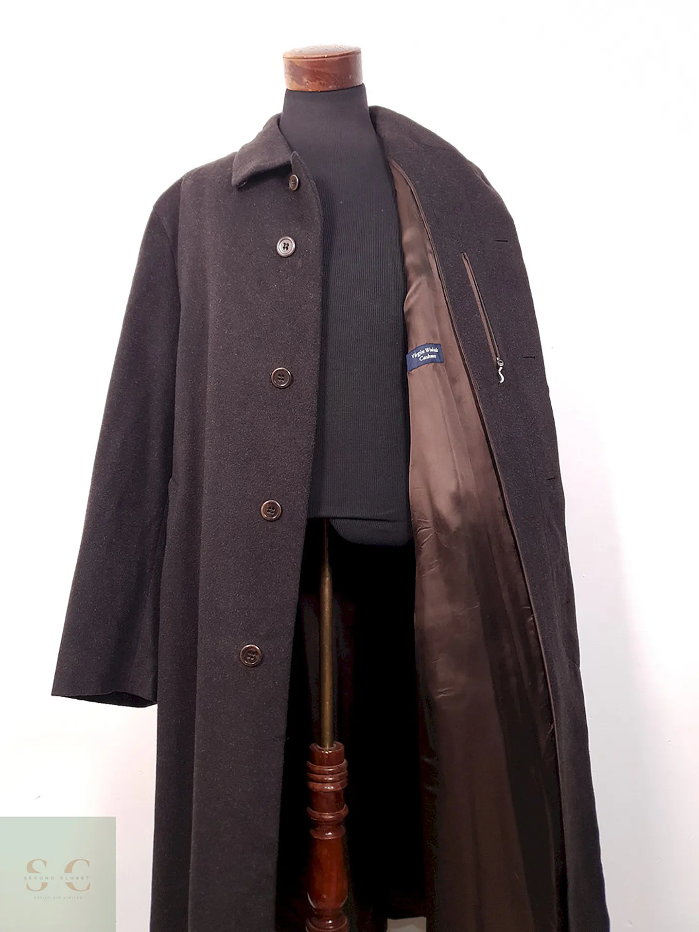 Abrigo Largo Schneiders Café 80% Lana Virgen - Talla 2XL 2