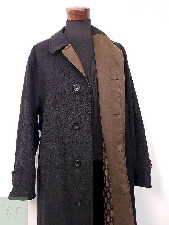 Abrigo Largo Blicker Plomo Mezcla Lana Cordero - Talla 3XL 2