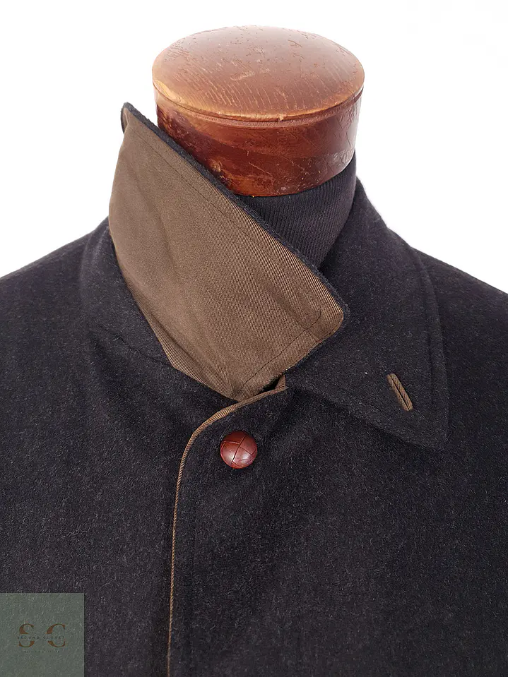 Abrigo Largo Blicker Plomo Mezcla Lana Cordero - Talla 3XL 6