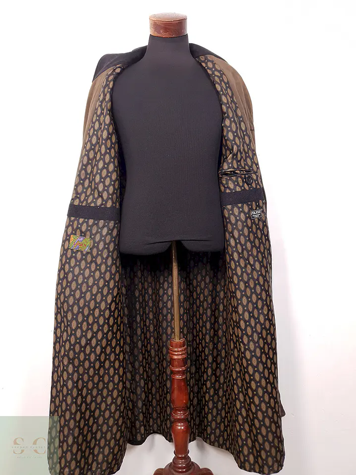 Abrigo Largo Blicker Plomo Mezcla Lana Cordero - Talla 3XL 14