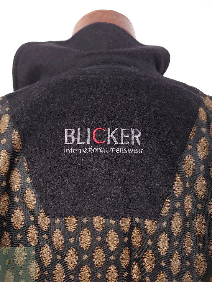Abrigo Largo Blicker Plomo Mezcla Lana Cordero - Talla 3XL 16