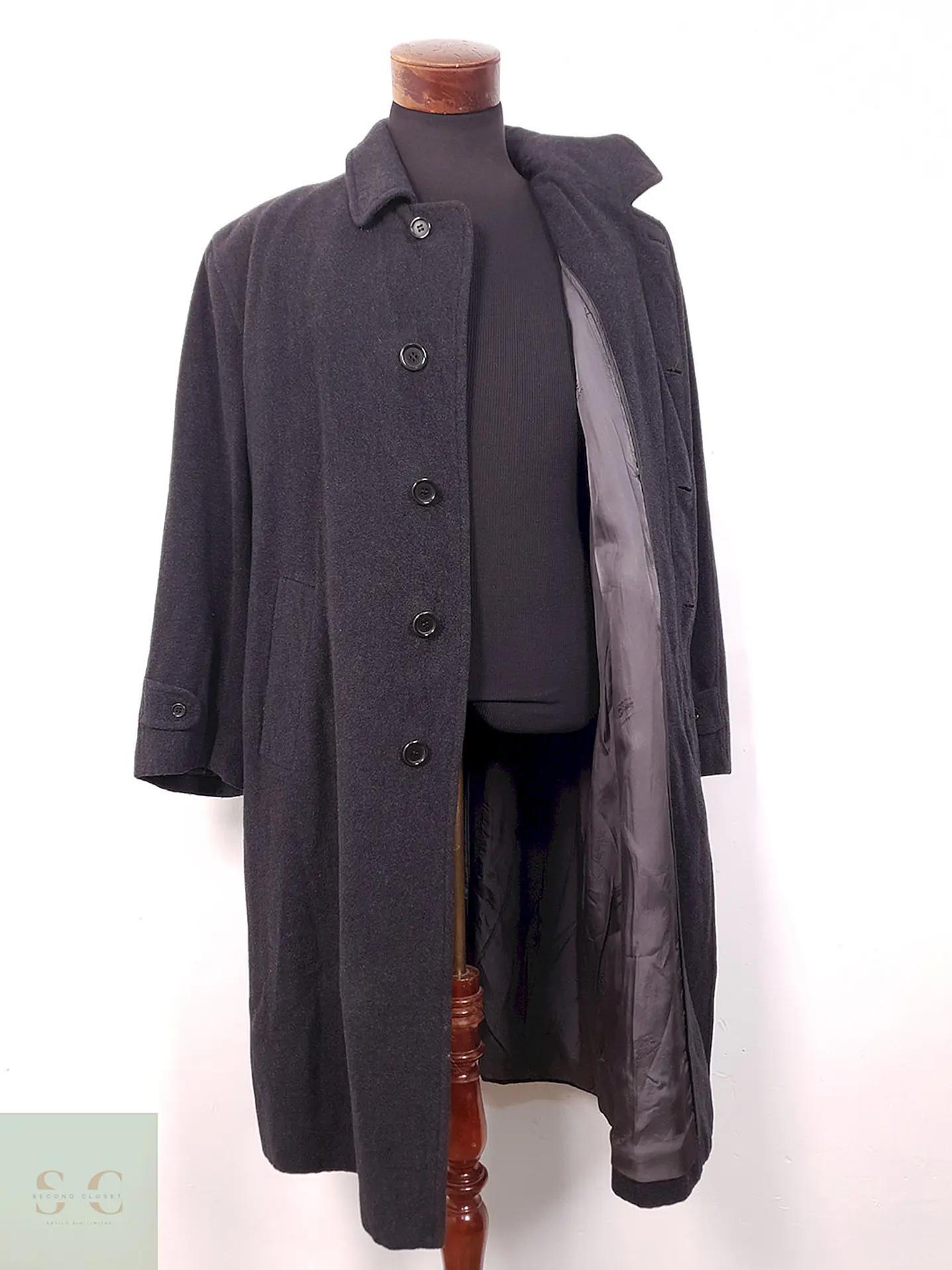 Trench Burberry Plomo 100% Lana - Talla XXL 1
