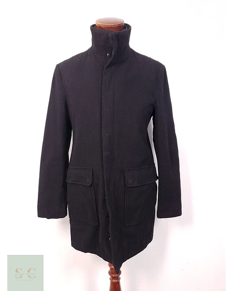 Abrigo Negro Angelo Litrico Lana - Talla M OFERTA