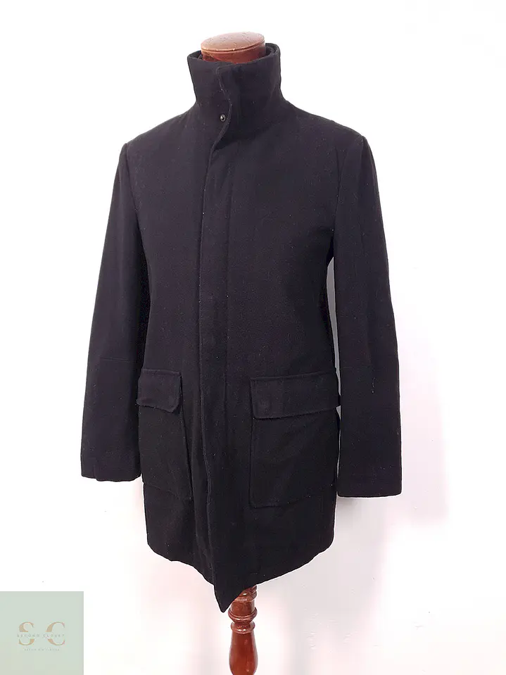 Abrigo Negro Angelo Litrico 60% Lana - Talla M 2