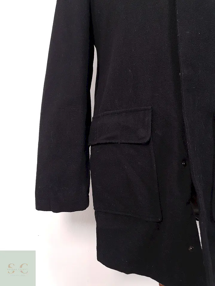 Abrigo Negro Angelo Litrico 60% Lana - Talla M 3