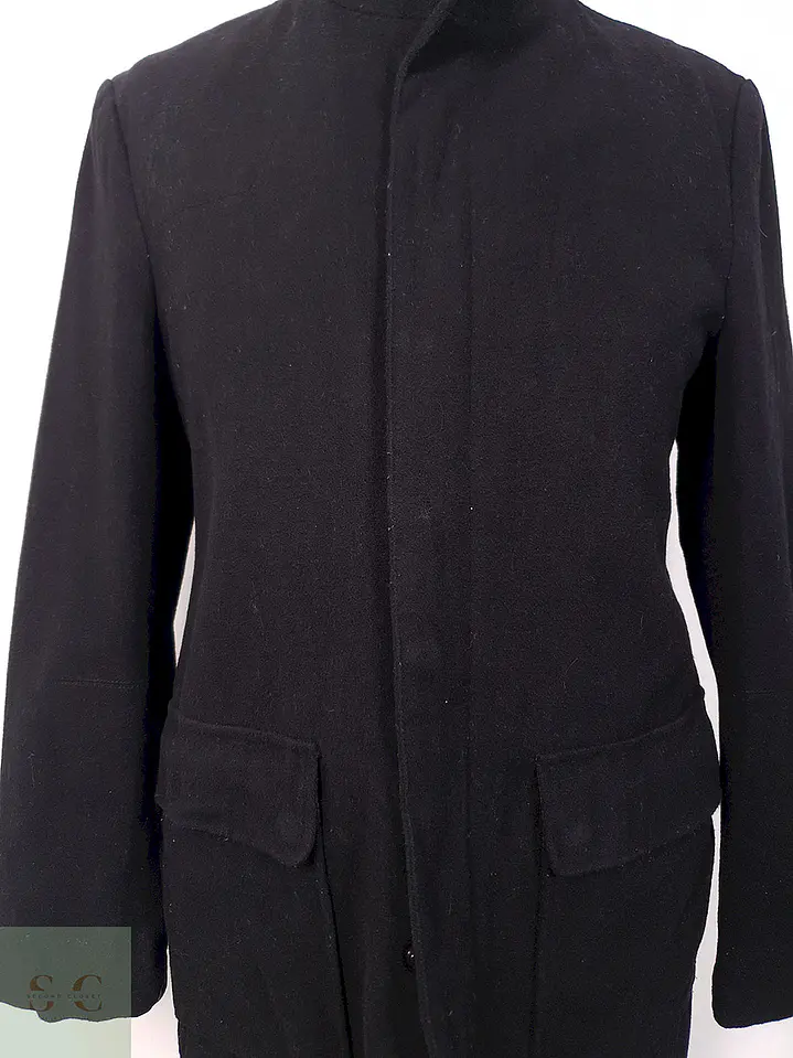 Abrigo Negro Angelo Litrico 60% Lana - Talla M 4