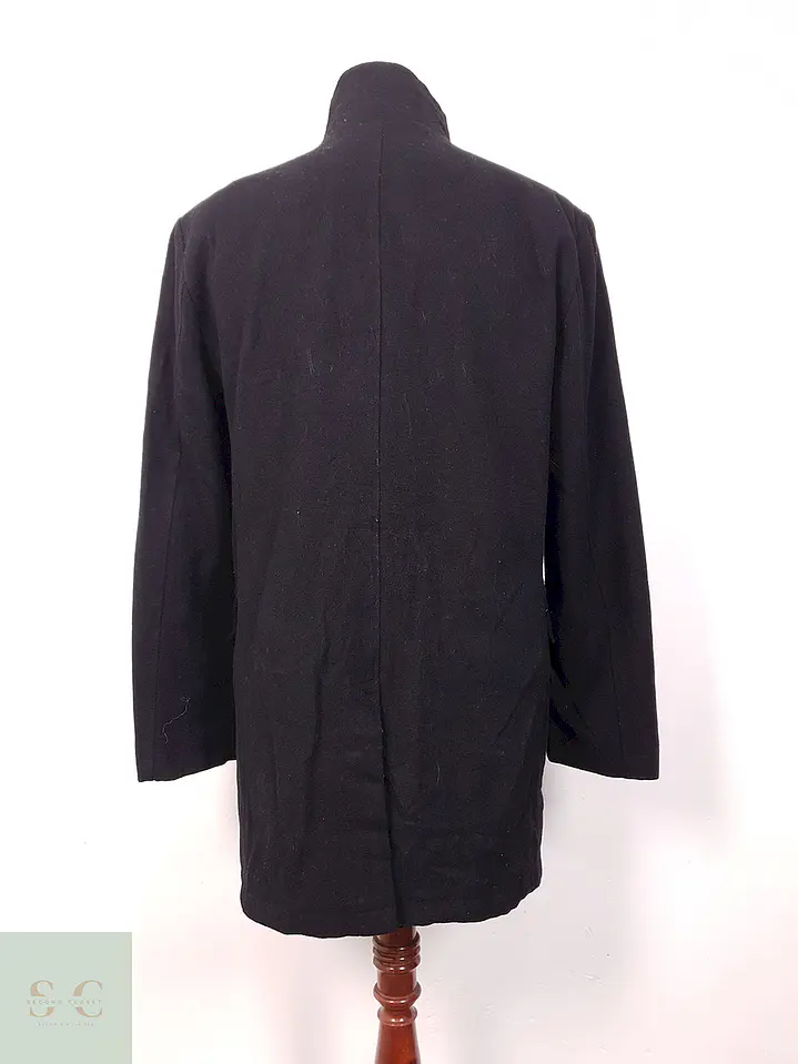Abrigo Negro Angelo Litrico 60% Lana - Talla M 9