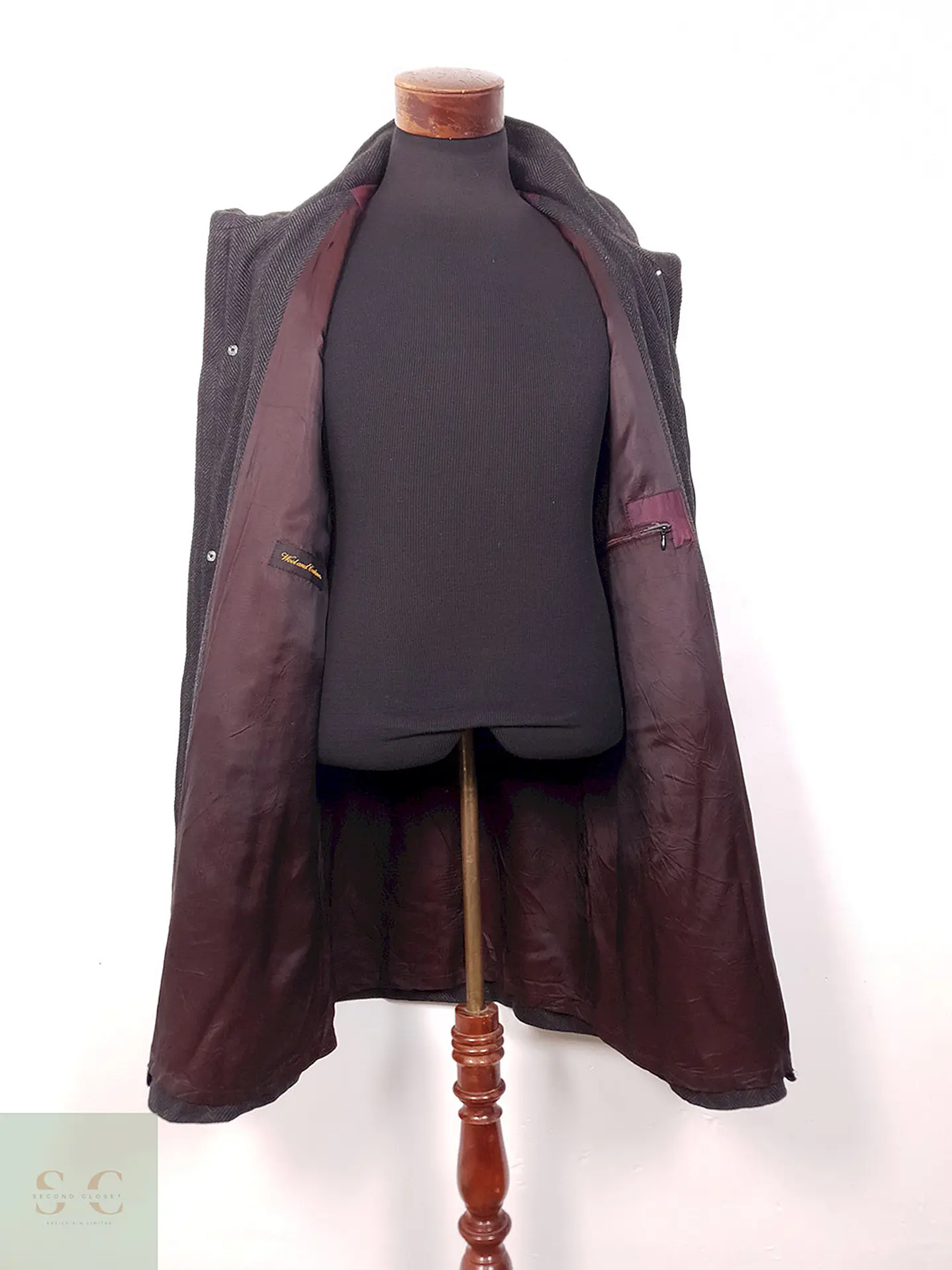 Abrigo Bugatti Plomo Lana Virgen y Cashmere - Talla L 10