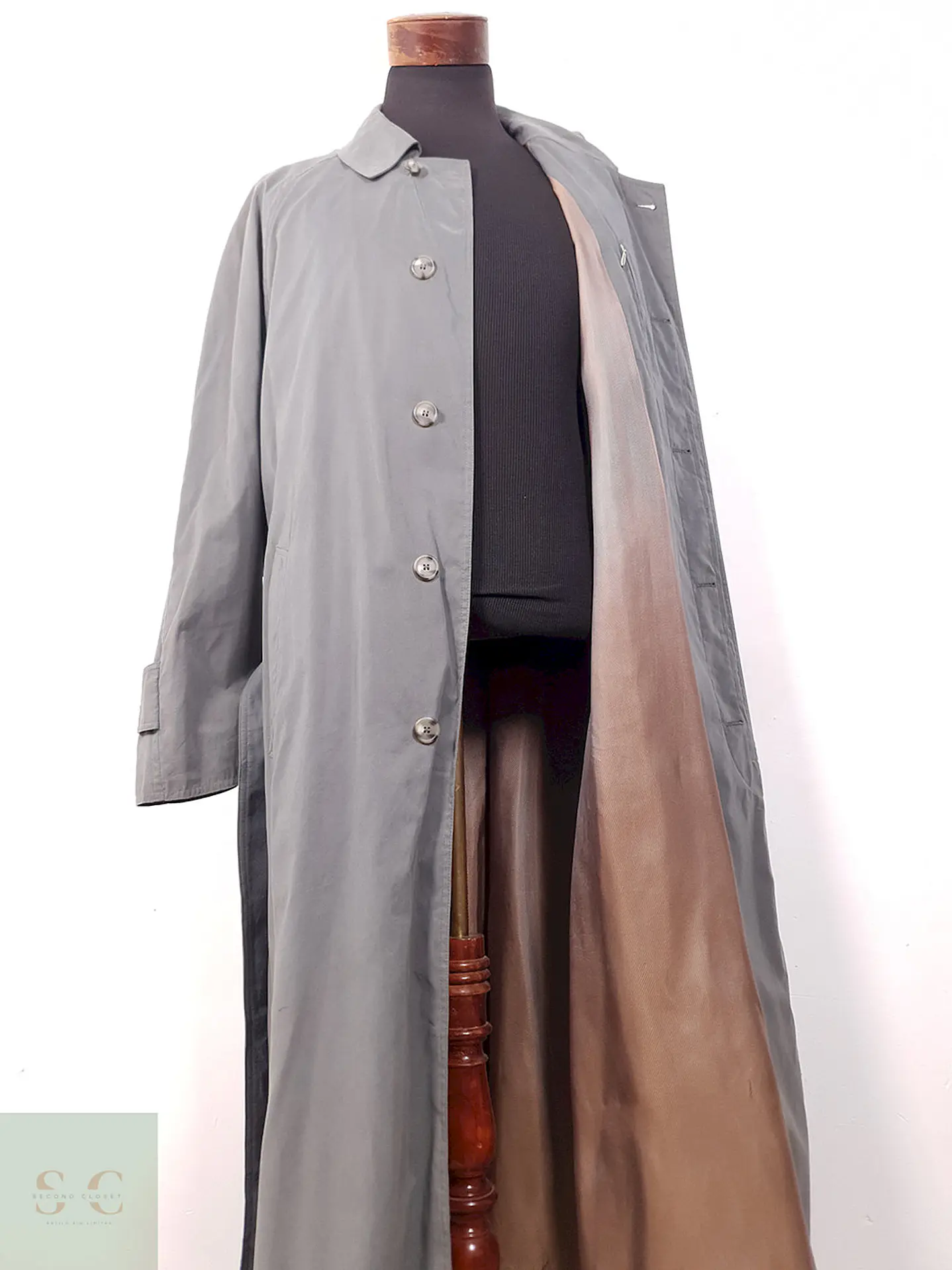 Gabardina Ligera Bugatti Plomo con Cinturón - Talla XXL 8