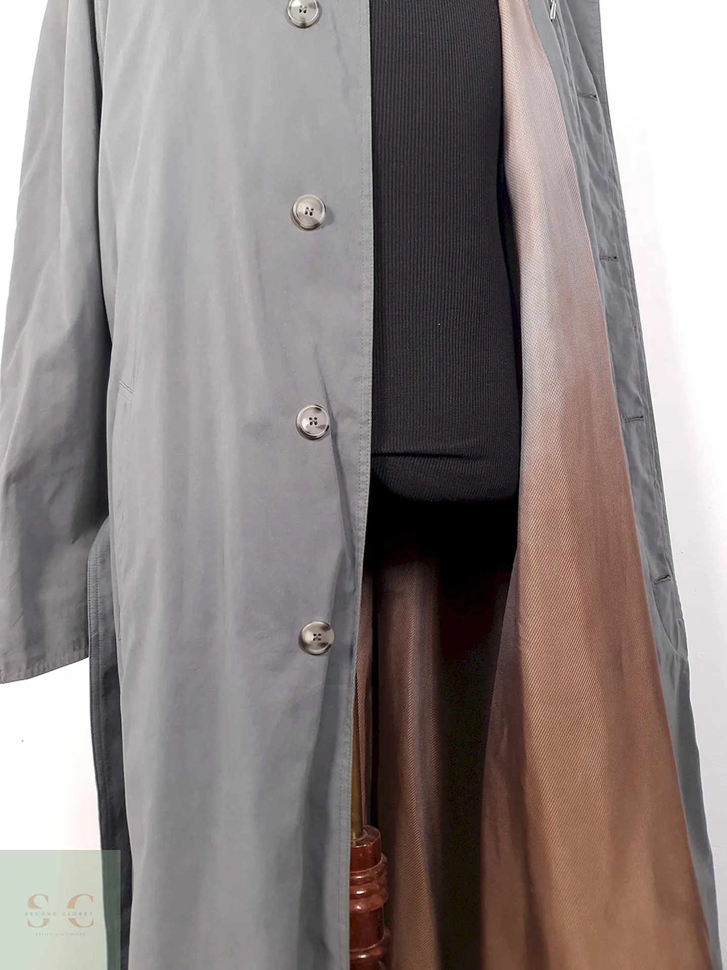 Gabardina Ligera Bugatti Plomo con Cinturón - Talla XXL 9