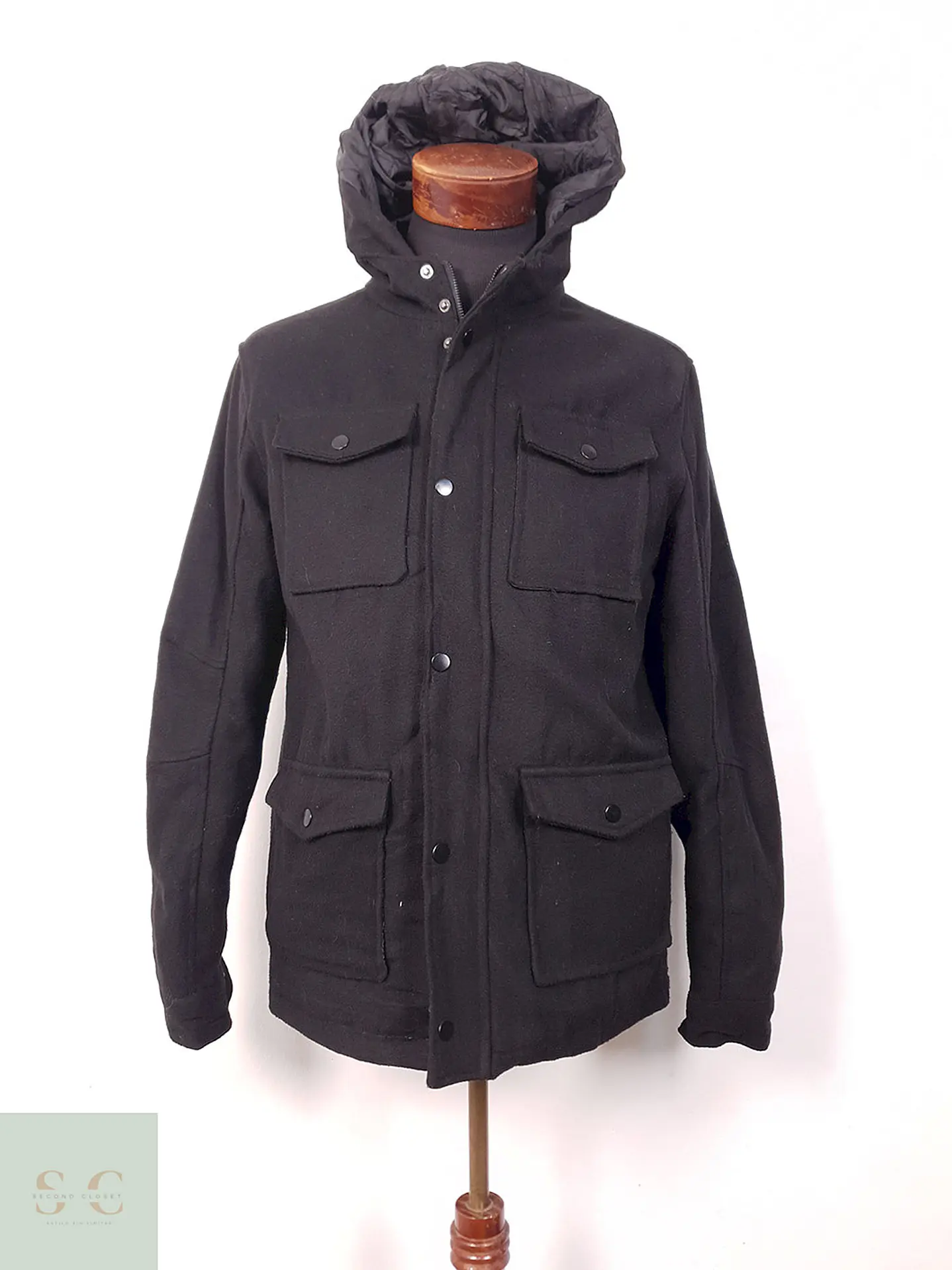 Chaqueta Negra Black Mezcla Lana - Talla M 1