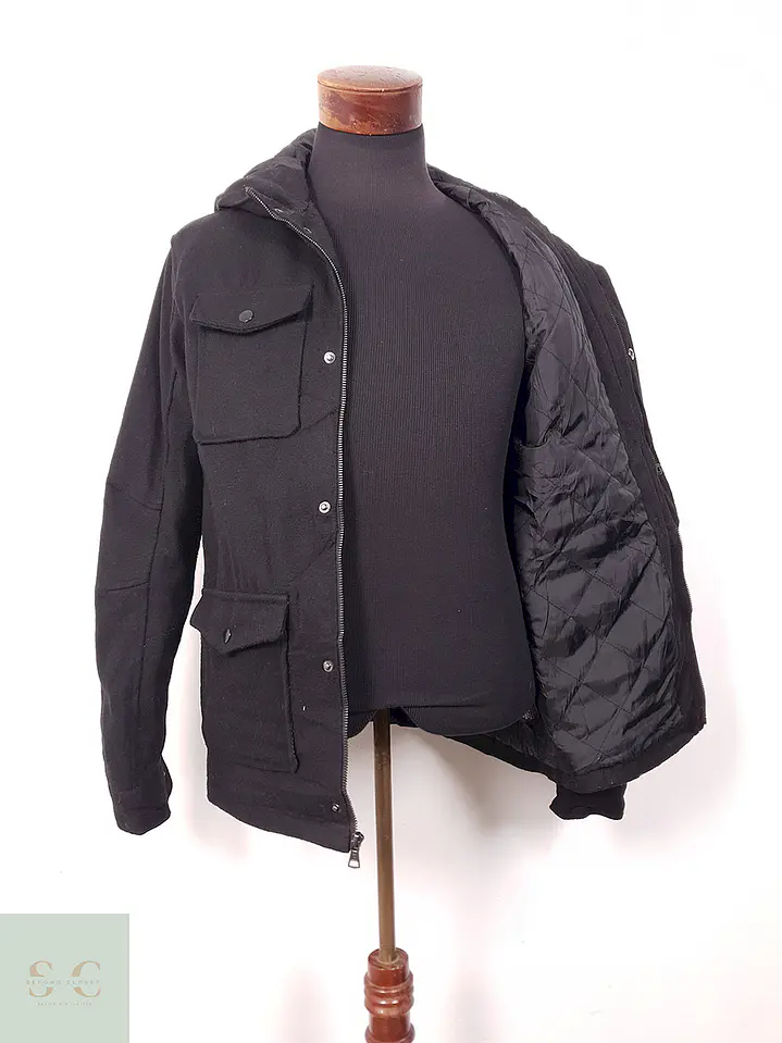 Chaqueta Negra Black Mezcla Lana - Talla M 6