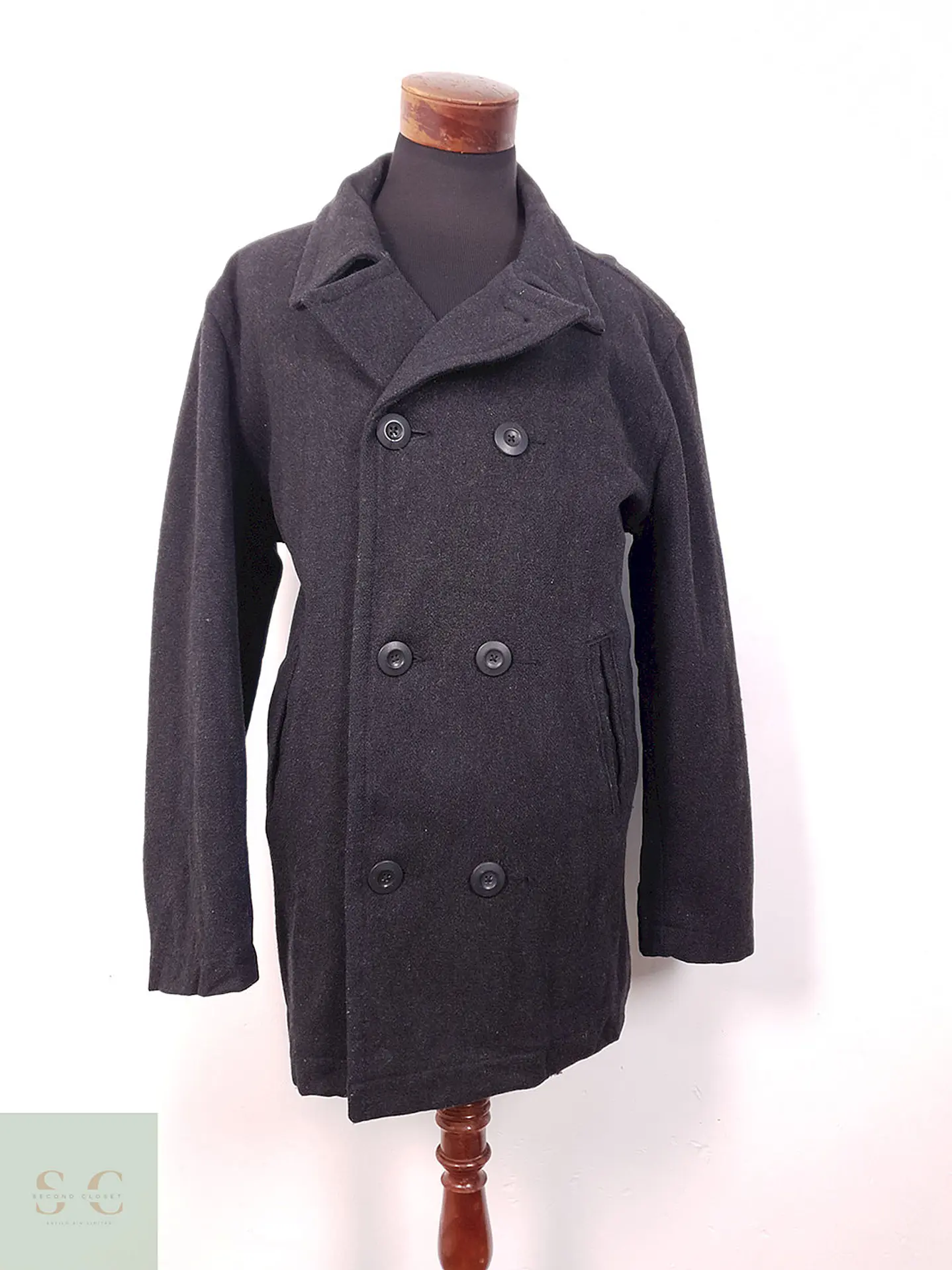 Abrigo Marinero Old Navy Plomo Lana - Talla XXL 1