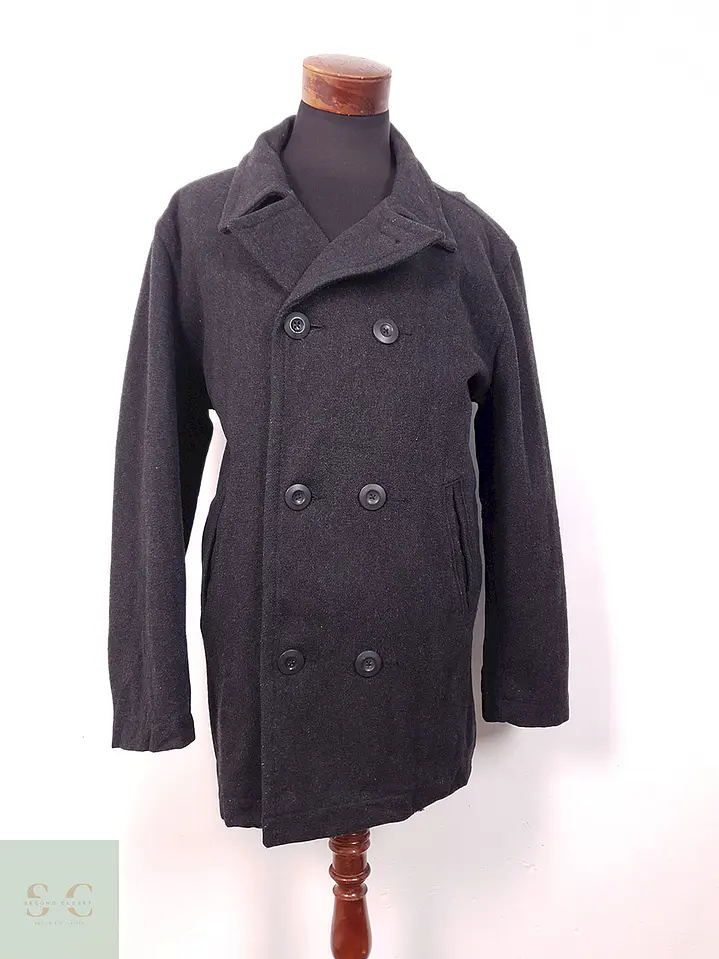 Abrigo Marinero Old Navy Plomo Lana - Talla XXL 1