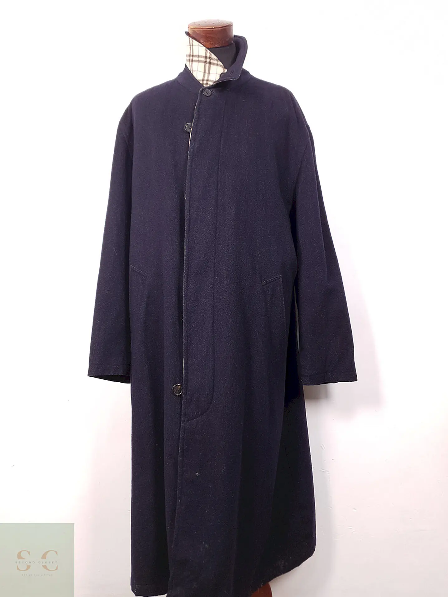 Abrigo Harrods Largo Azul Lana Virgen - Talla XXL 9