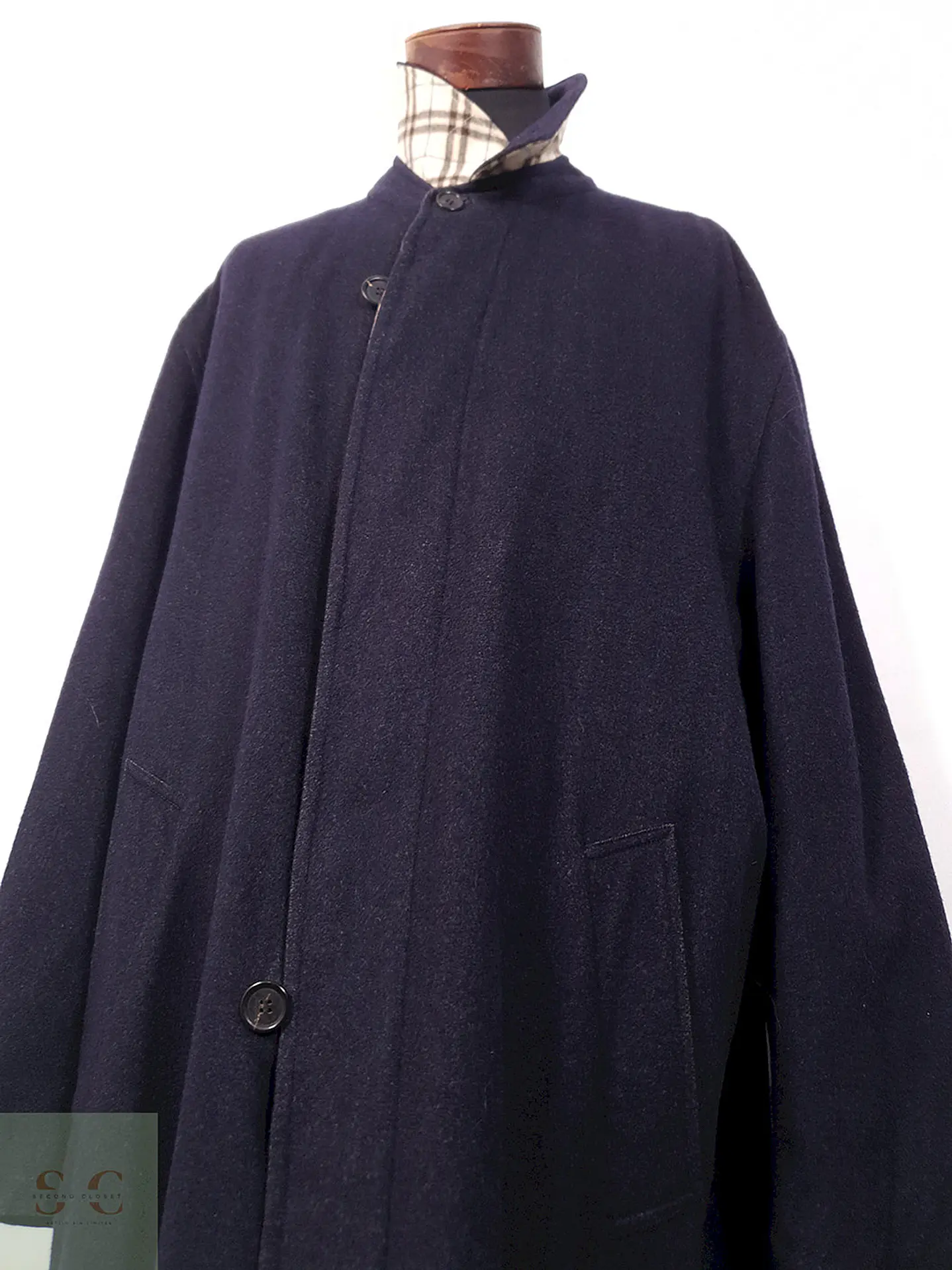 Abrigo Harrods Largo Azul Lana Virgen - Talla XXL 11
