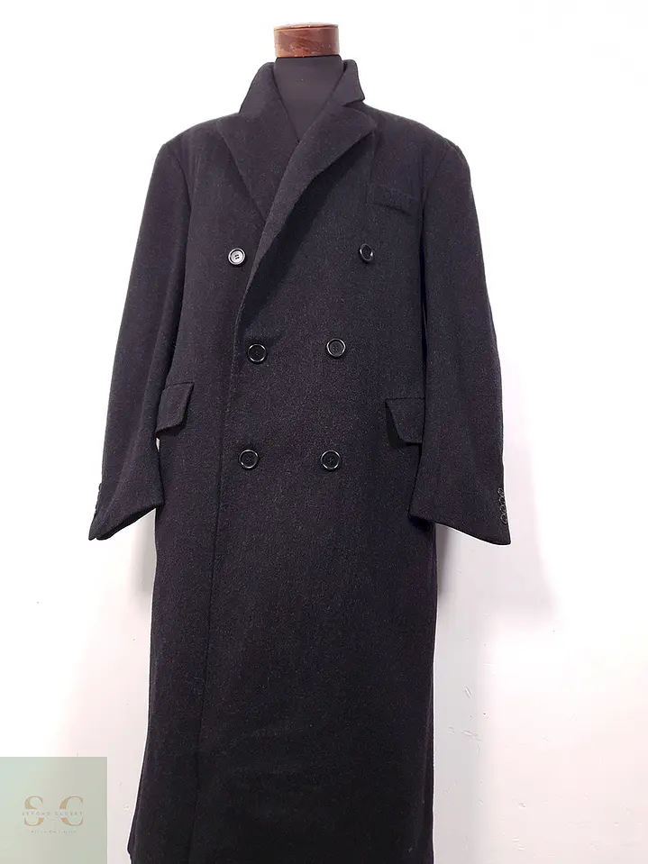 Abrigo Cruzado Largo Bugatti Plomo 100% Lana Virgen - Talla XXL 10