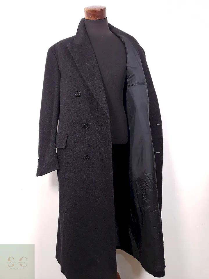 Abrigo Cruzado Largo Bugatti Plomo 100% Lana Virgen - Talla XXL 12