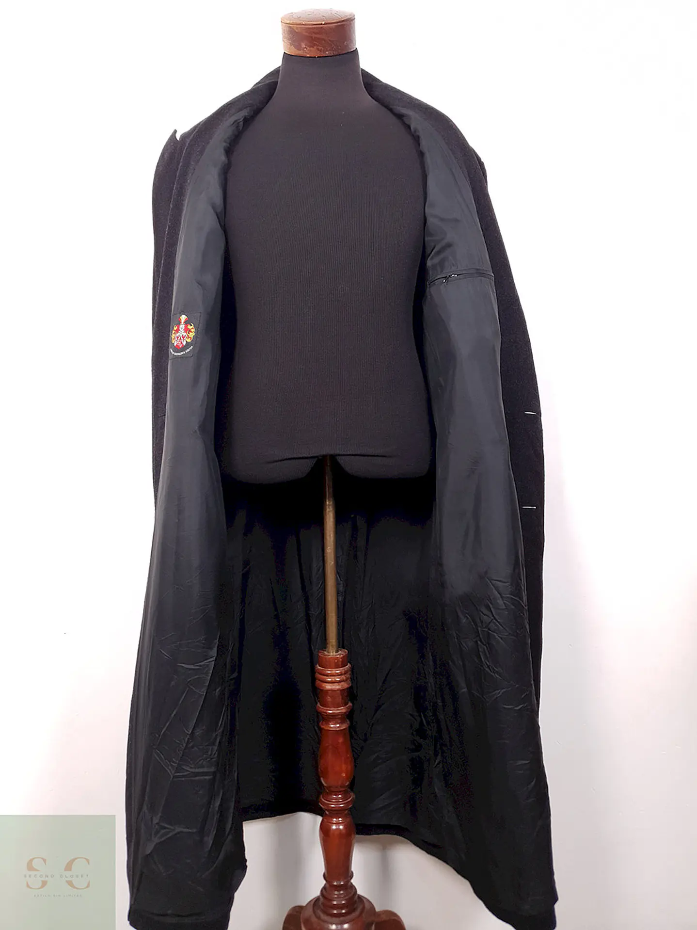 Abrigo Cruzado Largo Bugatti Plomo 100% Lana Virgen - Talla XXL 14