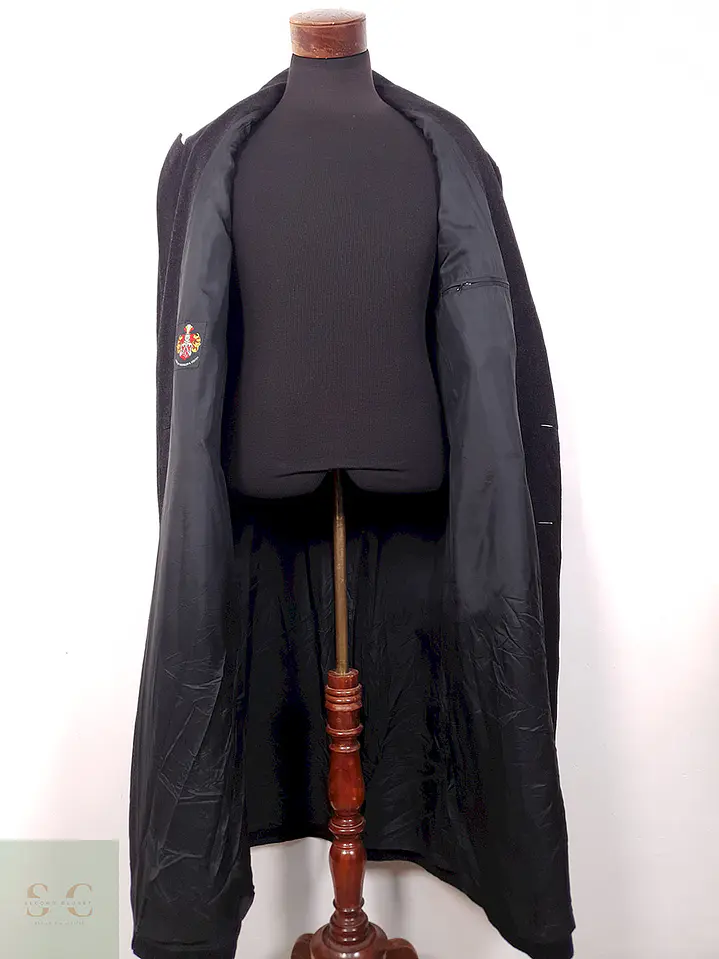Abrigo Cruzado Largo Bugatti Plomo 100% Lana Virgen - Talla XXL 14