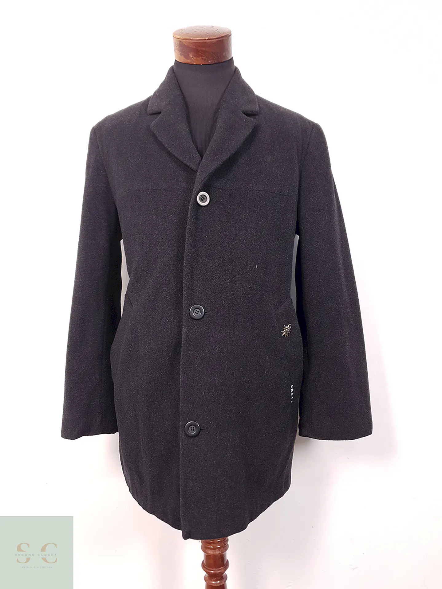 Abrigo Tres Cuartos Plomo 70% Lana - Talla M 1