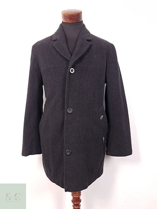 Abrigo Tres Cuartos Plomo 70% Lana - Talla M