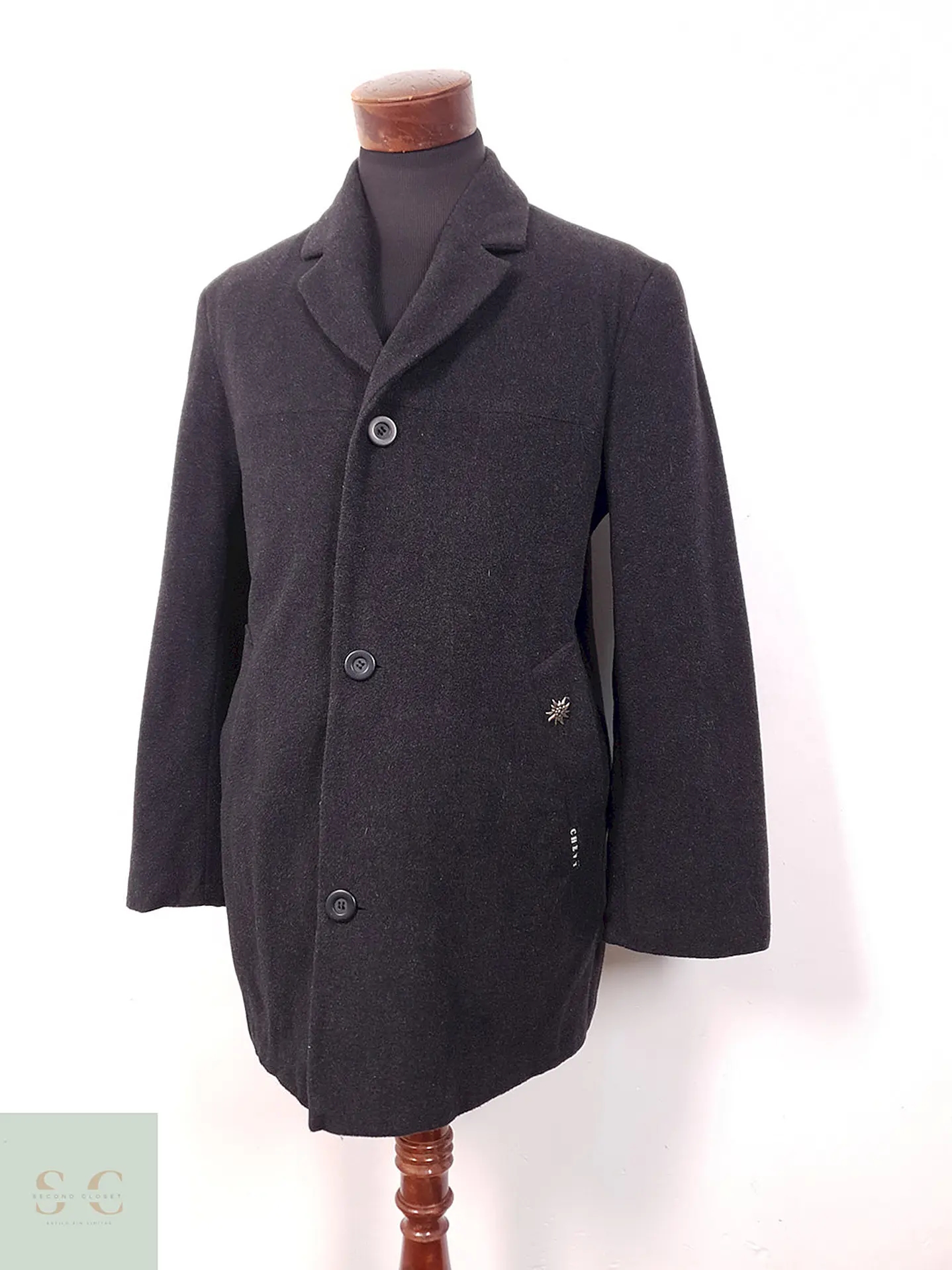 Abrigo Tres Cuartos Plomo 70% Lana - Talla M 2