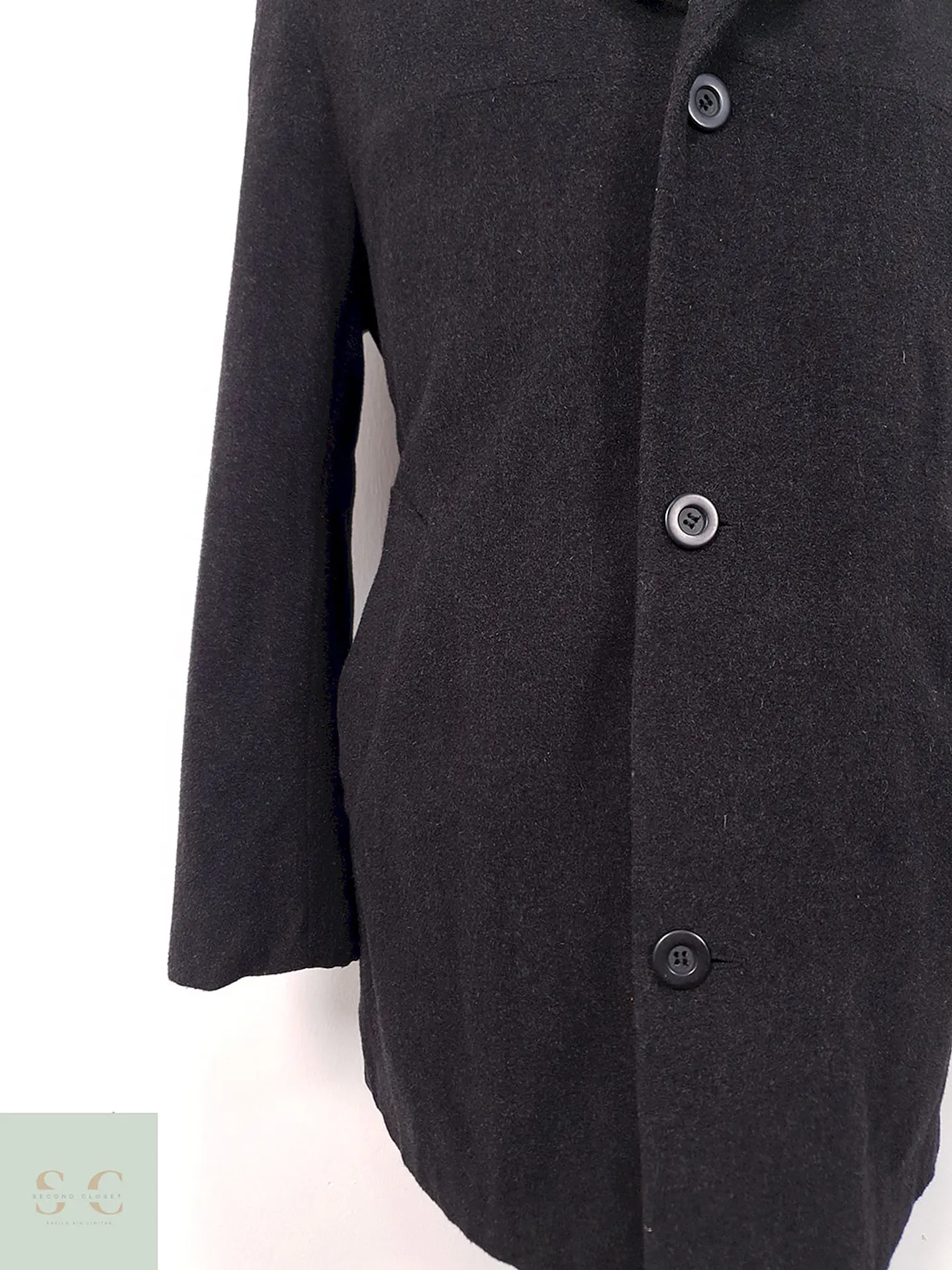 Abrigo Tres Cuartos Plomo 70% Lana - Talla M 3