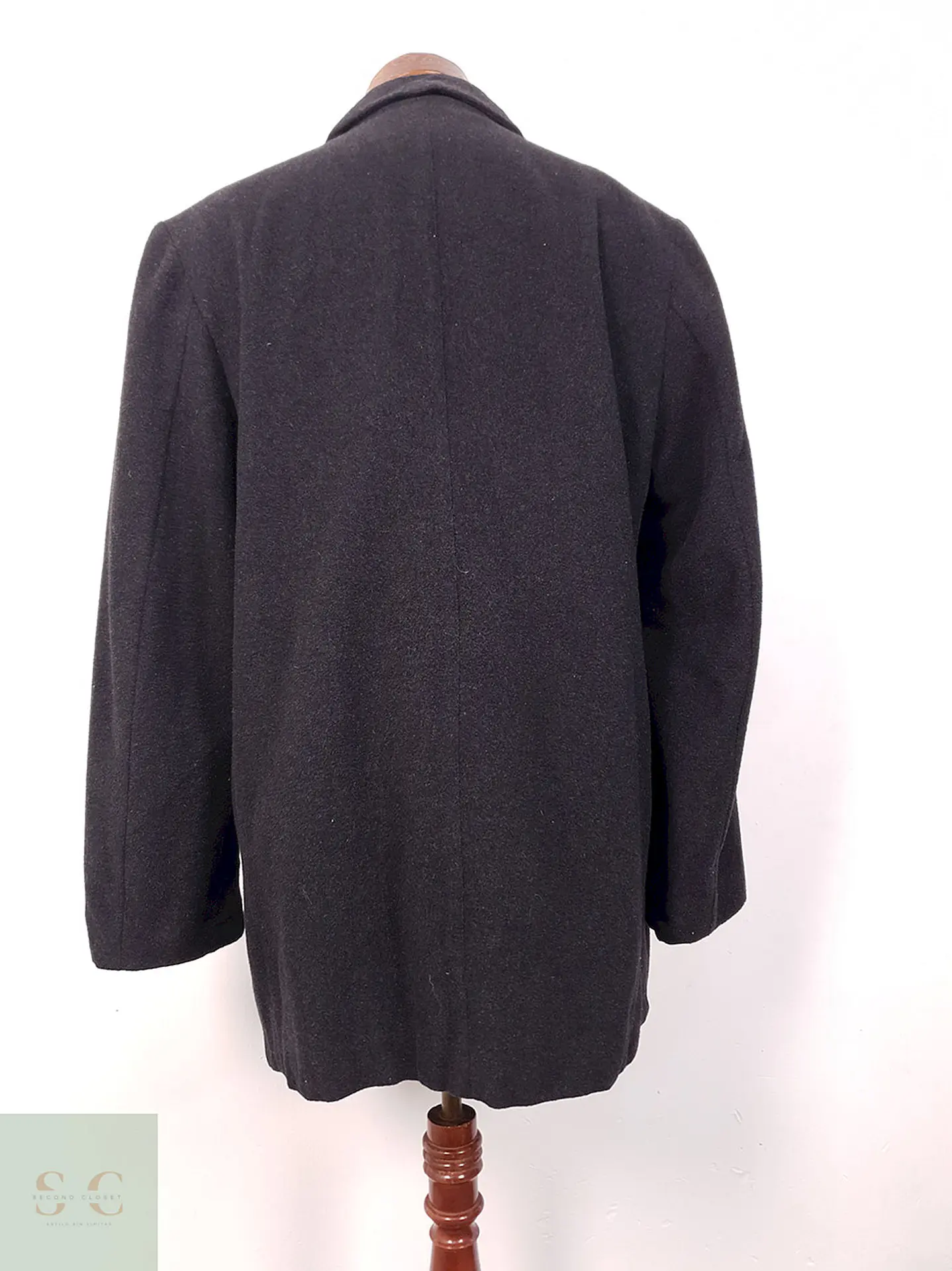 Abrigo Tres Cuartos Plomo 70% Lana - Talla M 9