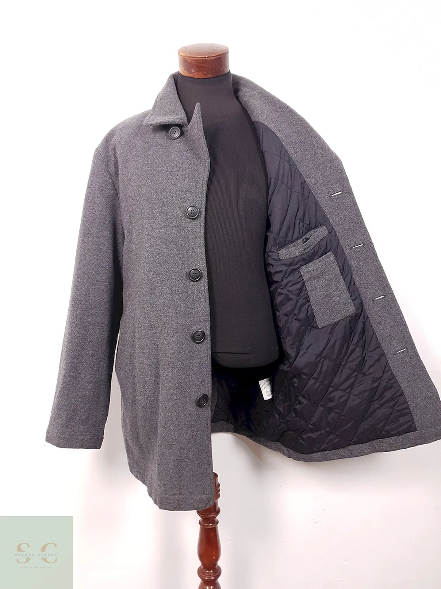 Abrigo Logg Plomo 80% Lana - Talla XXL 7