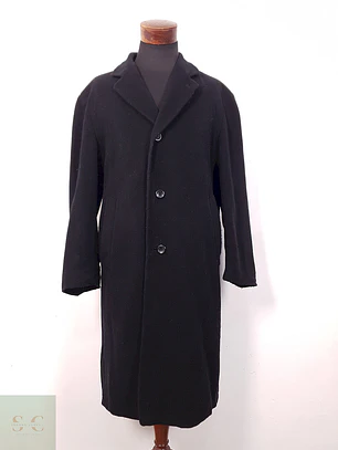 Abrigo Largo Azul Oscuro Lana Virgen y Cashmere - Talla XL OFERTA
