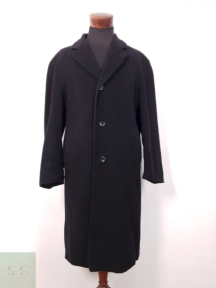 Abrigo Largo Azul Oscuro Lana Virgen y Cashmere - Talla XL 1
