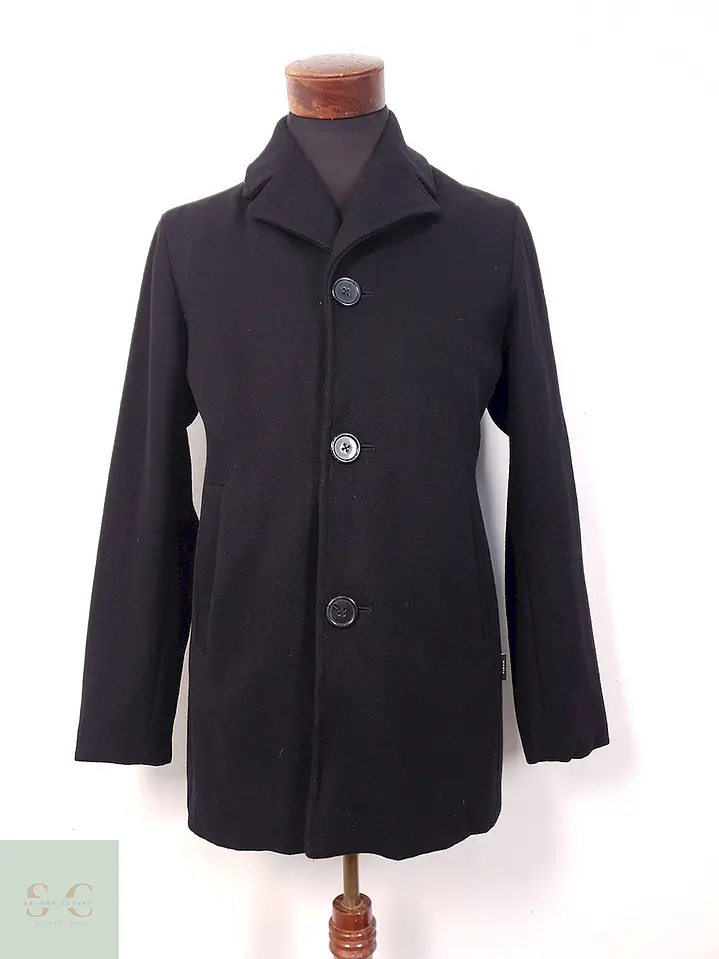 Abrigo Tres Cuartos Makia Negro 70% Lana - Talla M 1