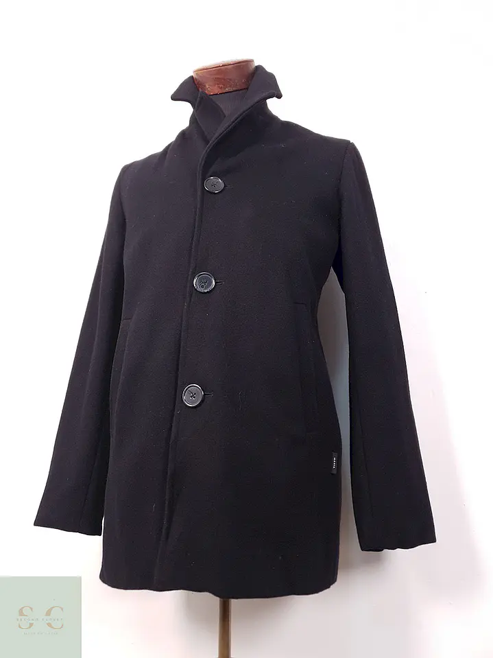 Abrigo Tres Cuartos Makia Negro 70% Lana - Talla M 7