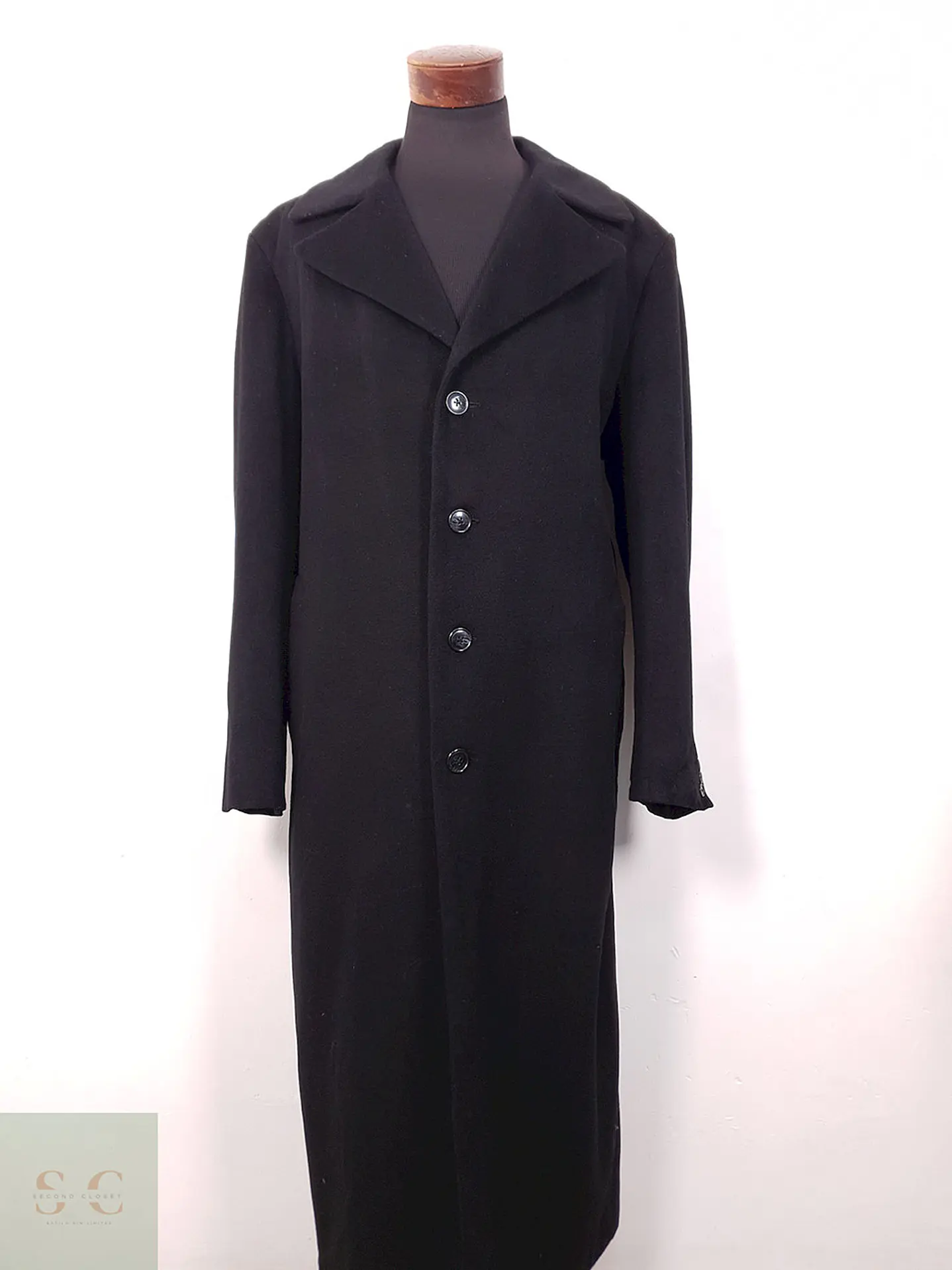 Abrigo Largo Negro Lana y Cashmere - Talla XXL 2