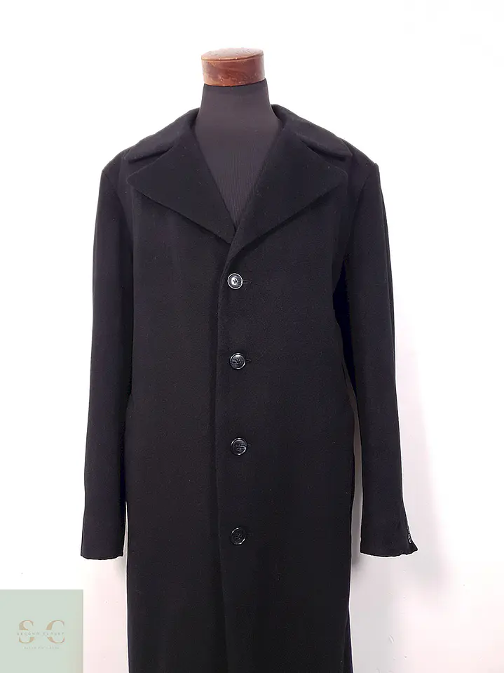 Abrigo Largo Negro Lana y Cashmere - Talla XXL 3