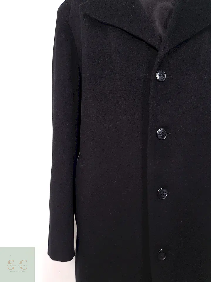 Abrigo Largo Negro Lana y Cashmere - Talla XXL 4