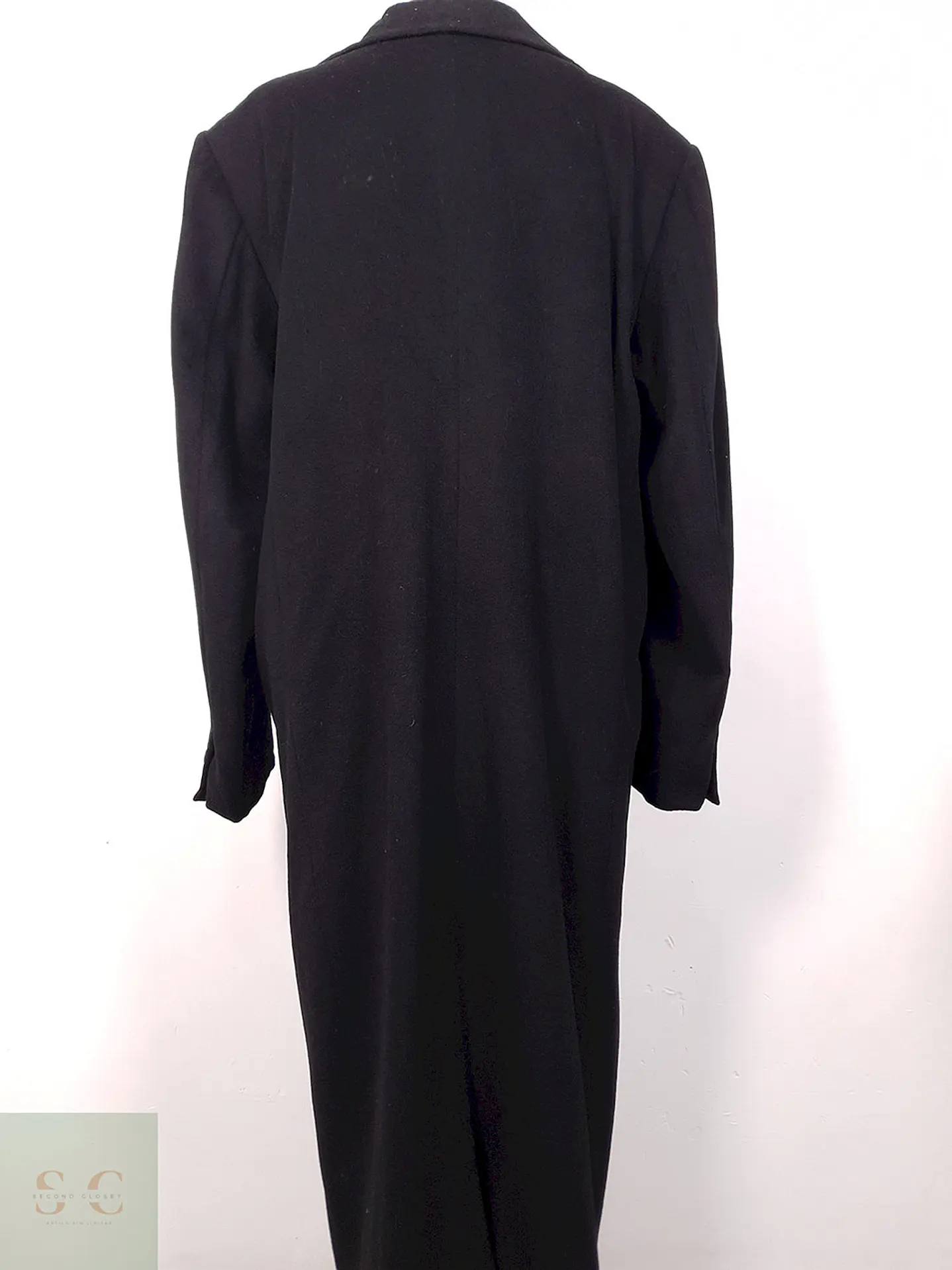 Abrigo Largo Negro Lana y Cashmere - Talla XXL 11