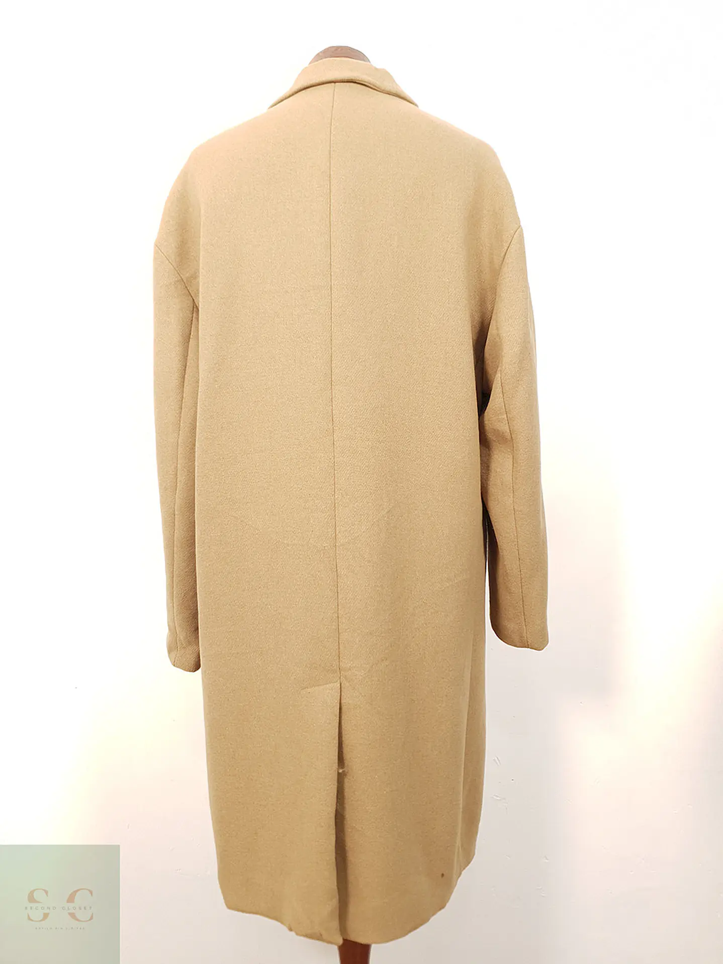 Abrigo Camel Review Mezcla Lana Oversized - Talla 3XL 8