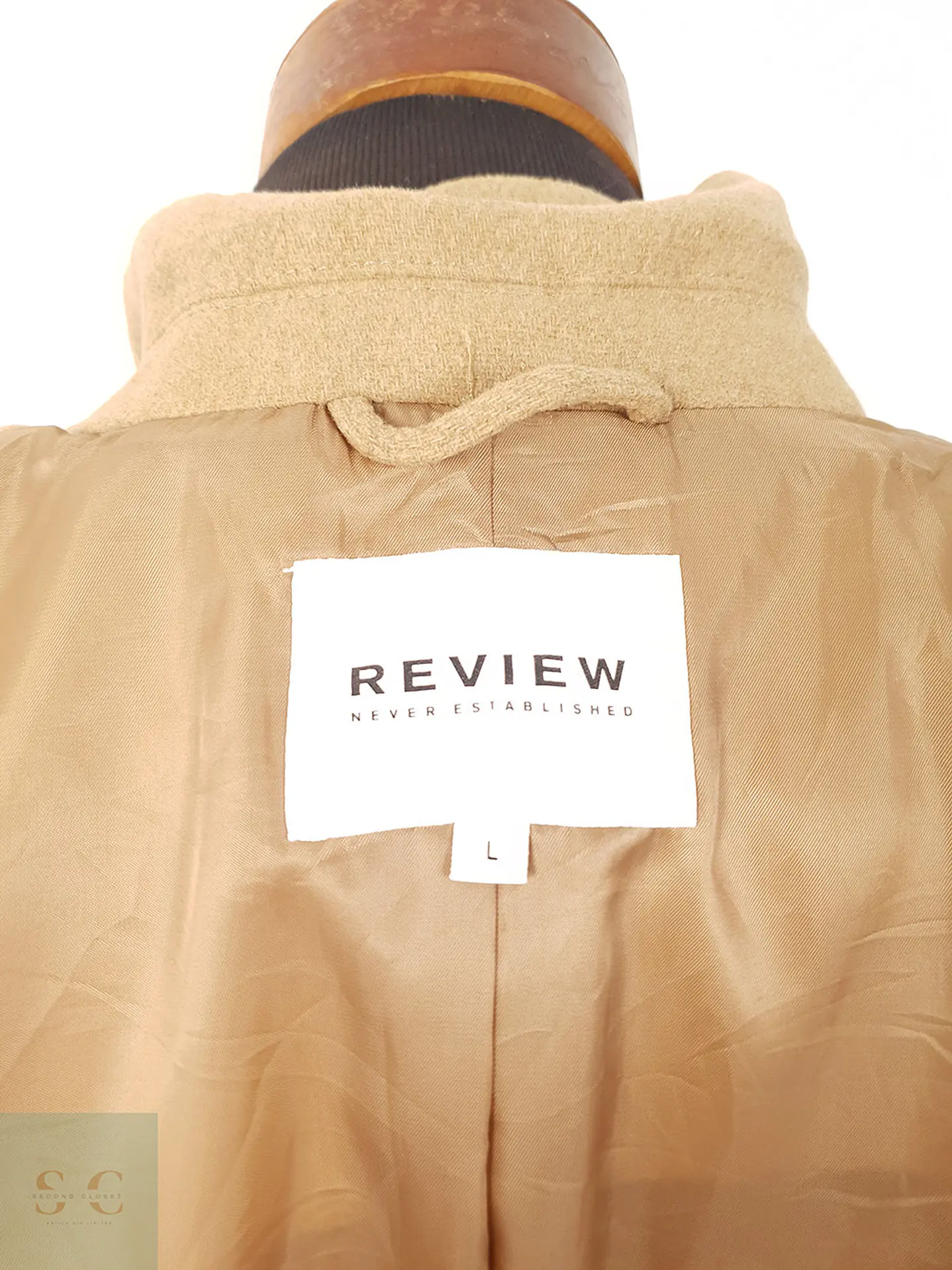 Abrigo Camel Review Mezcla Lana Oversized - Talla 3XL 9