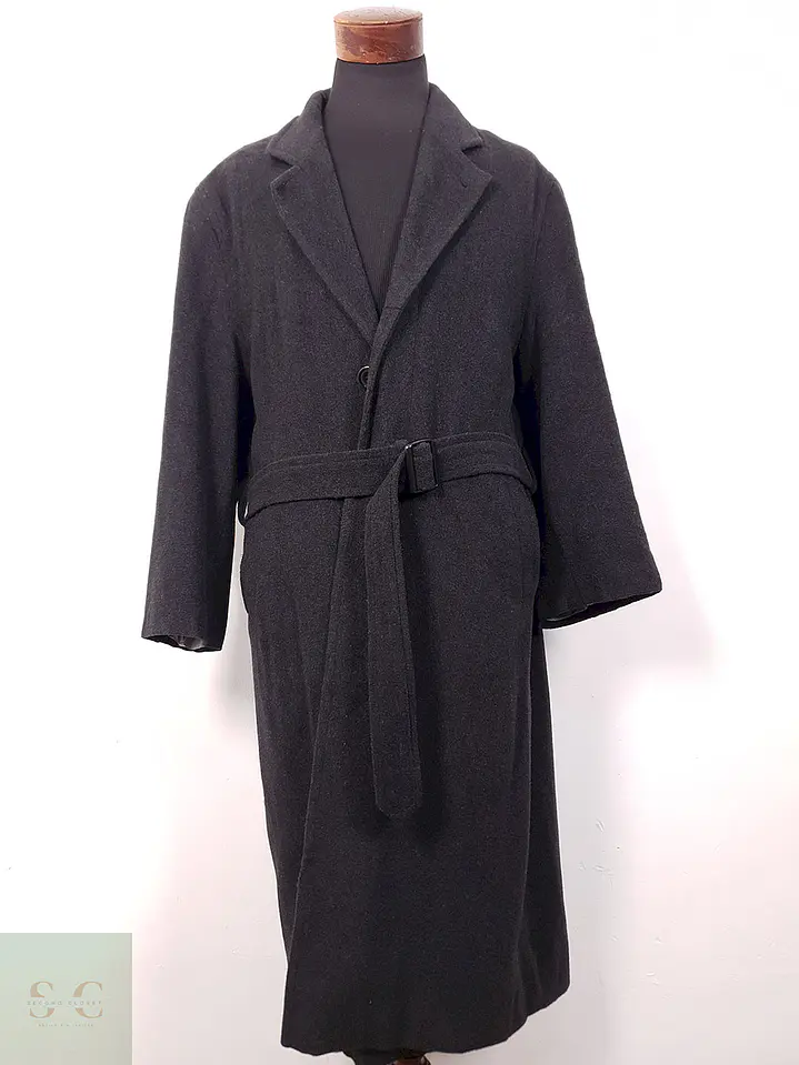 Abrigo Largo Henry Morell Plomo 50% Lana con Cinturón - Talla L 2