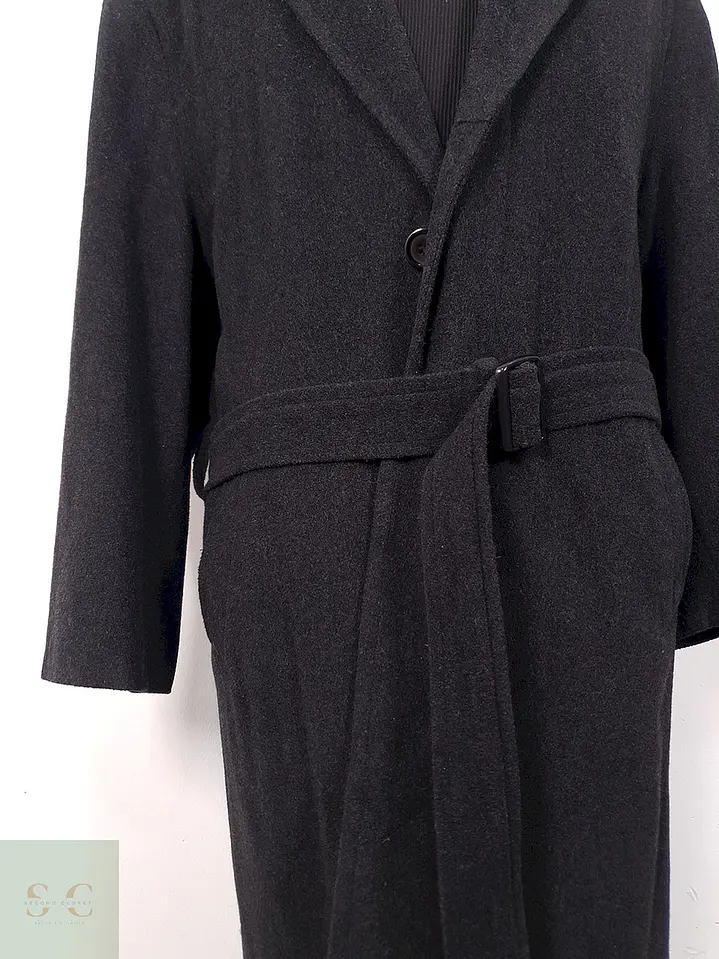 Abrigo Largo Henry Morell Plomo 50% Lana con Cinturón - Talla L 3