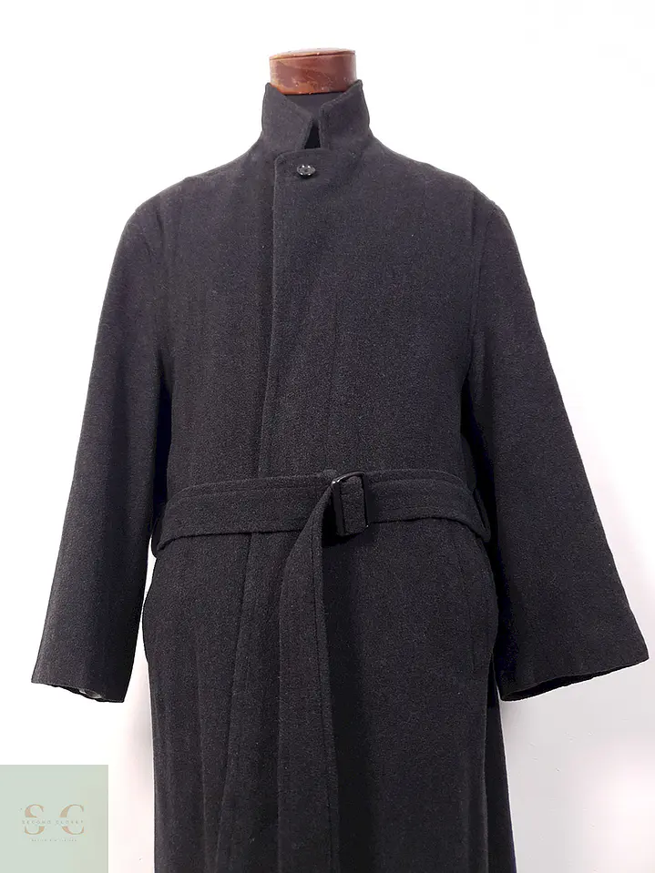Abrigo Largo Henry Morell Plomo 50% Lana con Cinturón - Talla L 7